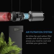 Load image into Gallery viewer, AC Infinity Air Filtration Kit 4" Inline Fan With Speed Controller, Carbon Filter & Ducting Combo