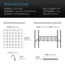 Load image into Gallery viewer, AC Infinity Grow Tent Trellis Netting, Flexible Elastic Cords 3x3 ft coverage