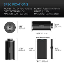 Load image into Gallery viewer, AC Infinity Duct Carbon Filter XL Australian Charcoal 6 Inch