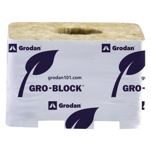 Gro Block Improved Small 4Inches GR6,5 w/ hole (4Inchesx4Inches2.6Inches) wrapped (6/strip- 36 strips per cs) 216 per case