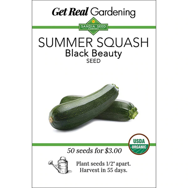 Summer Squash - Black Beauty Zucchini Seeds - Organic